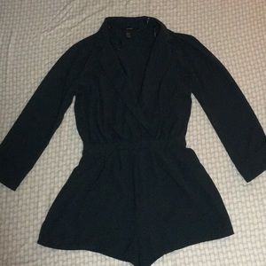 Dark green long sleeve romper